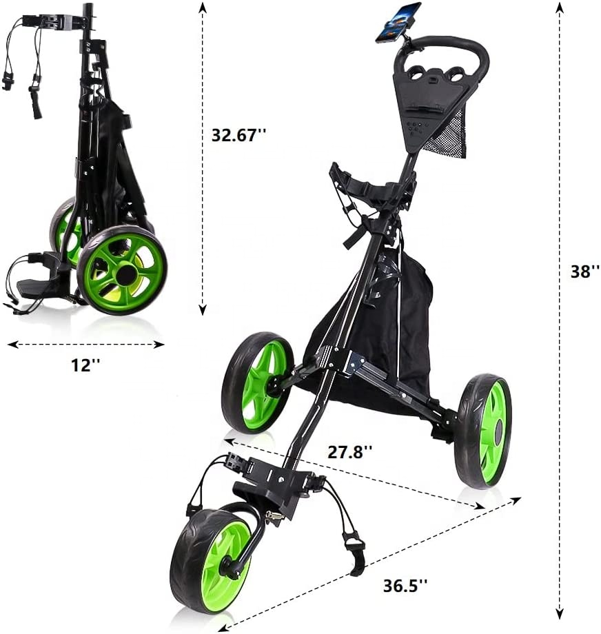 경량 알루미늄 합금 접이식 골프 푸시풀 카트 3륜 골프 - Pull Cart Fold 리뷰 및 가격